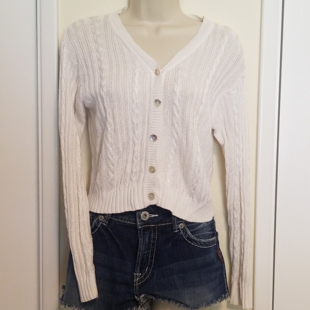Pearl White Knit Cardigan